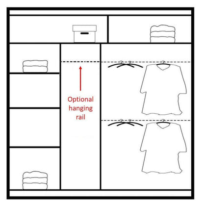 Highland Sliding 2 Door Mirrored 203cm Wardrobe - White