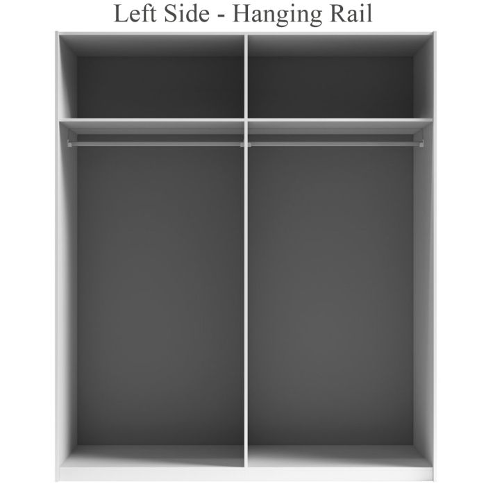 Morocco Sliding 2 Door White Mirror High Gloss Wardrobe - 150cm