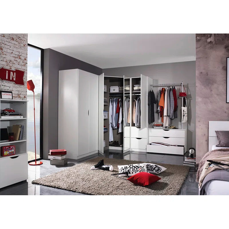 Alvara 2 Door Corner Wardrobe White