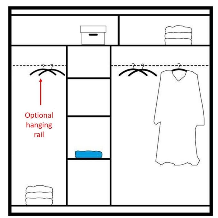 Broadland Sliding 2 Door 203cm Wardrobe with Mirror - Black