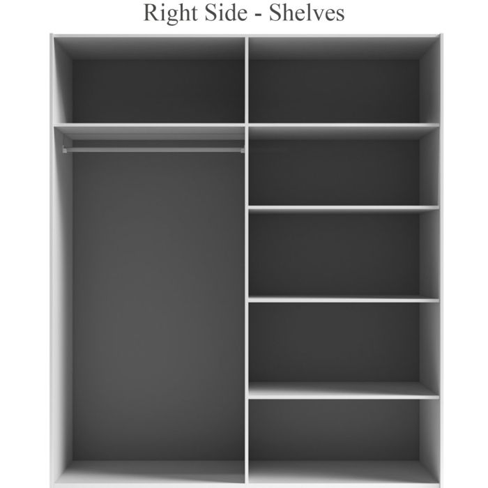 Morocco Sliding 2 Door White Mirror High Gloss Wardrobe - 150cm