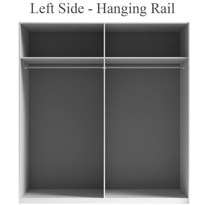 Morocco Sliding 2 Door Mirror White High Gloss Wardrobe - 200cm