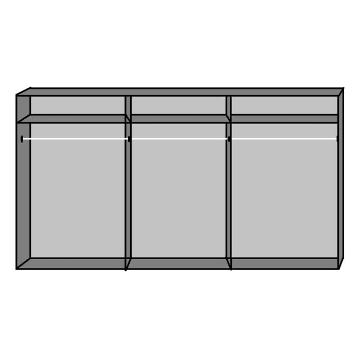 270cm Sliding Mirrored Wardrobe | 3 Doors in Graphite Grey| Modern Aesthetic | Furco