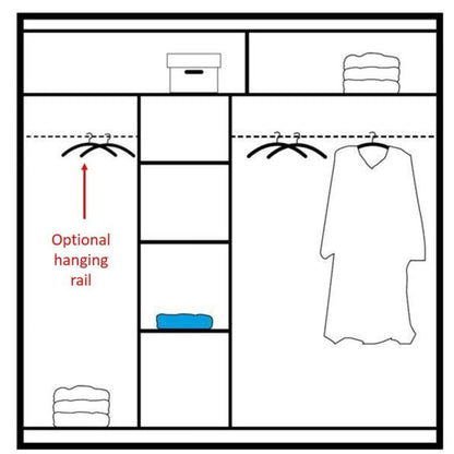 Havant Sliding 2 Door 203cm Wardrobe with Slanted Mirror - Oak Wotan