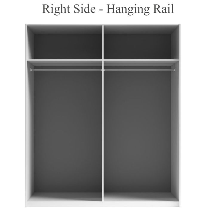 Morocco Sliding 2 Door White Mirror High Gloss Wardrobe - 150cm