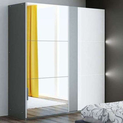 Canterbury Sliding 2 Door Mirrored 200cm Wardrobe - Graphite Grey