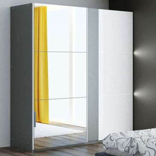 Canterbury Sliding 2 Door Mirrored 200cm Wardrobe - Graphite Grey