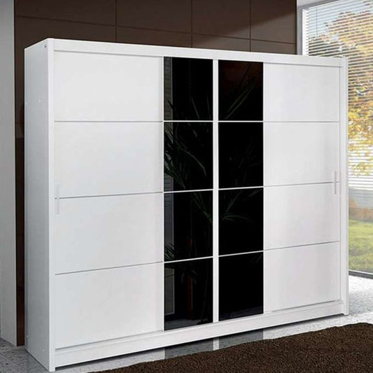 Charnwood Sliding 3 Door Wardrobe White with Glass - 250cm