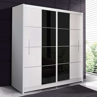 Charnwood Sliding 2 Door Wardrobe White with Glass - 203cm