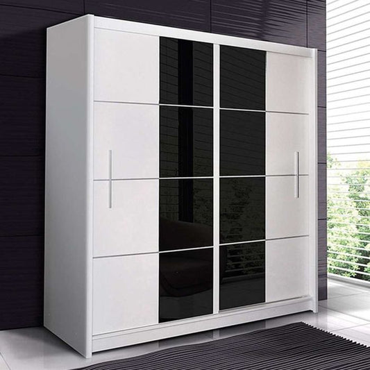 Charnwood Sliding 2 Door Wardrobe White with Glass - 203cm
