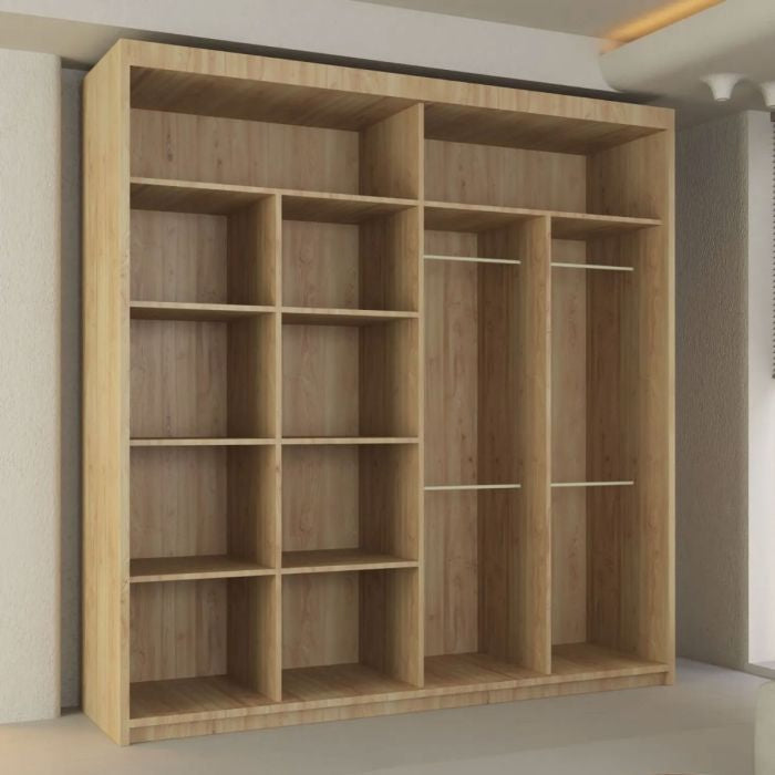 Lisbane Oak Sliding Door Wardrobe - 150cm,180cm and 203cm
