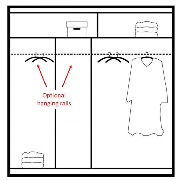 Highland Sliding 2 Door Mirrored 203cm Wardrobe - White