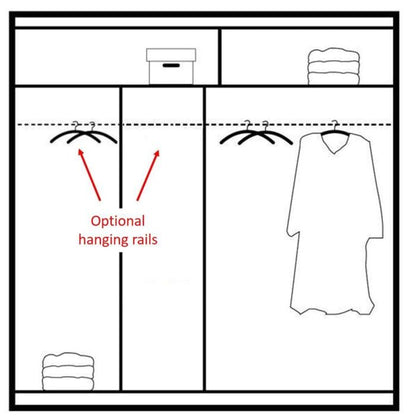 Highland Sliding 2 Door Mirrored 203cm Wardrobe - White