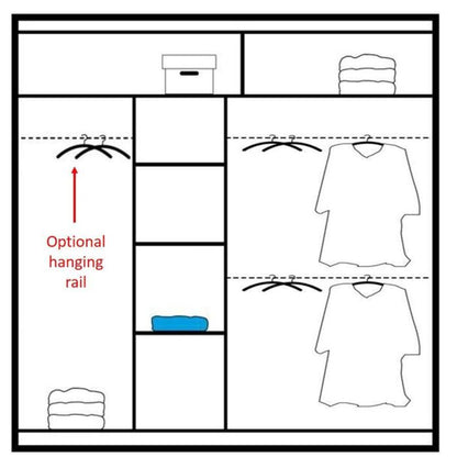 Havant Sliding 2 Door 203cm Wardrobe with Slanted Mirror - Oak Wotan