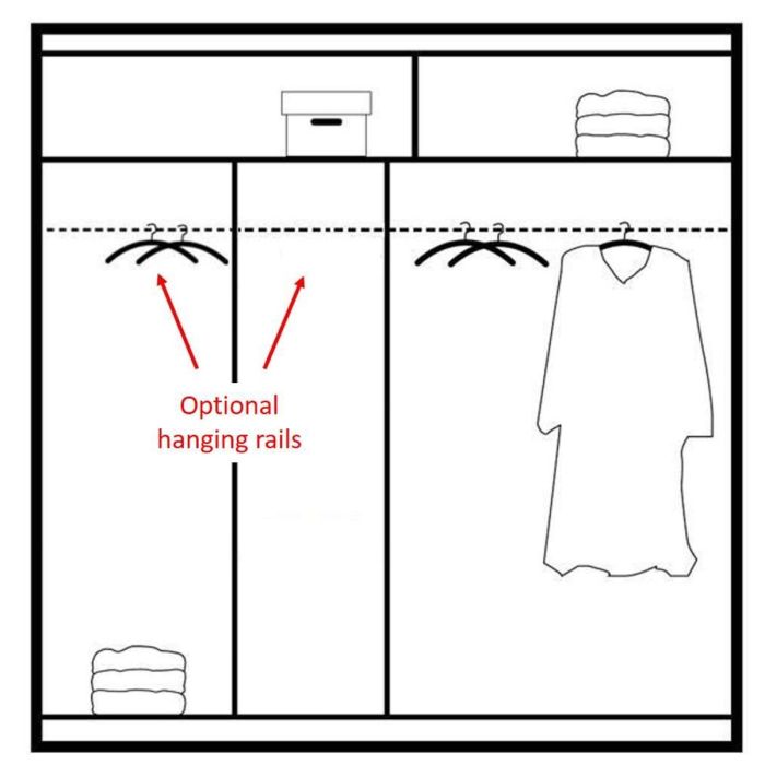 Broadland Sliding 2 Door 203cm Wardrobe with Mirror - Black