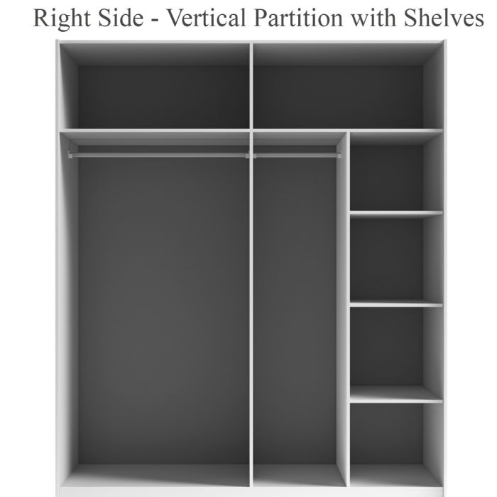 Morocco Sliding 2 Door White Mirror High Gloss Wardrobe - 180cm