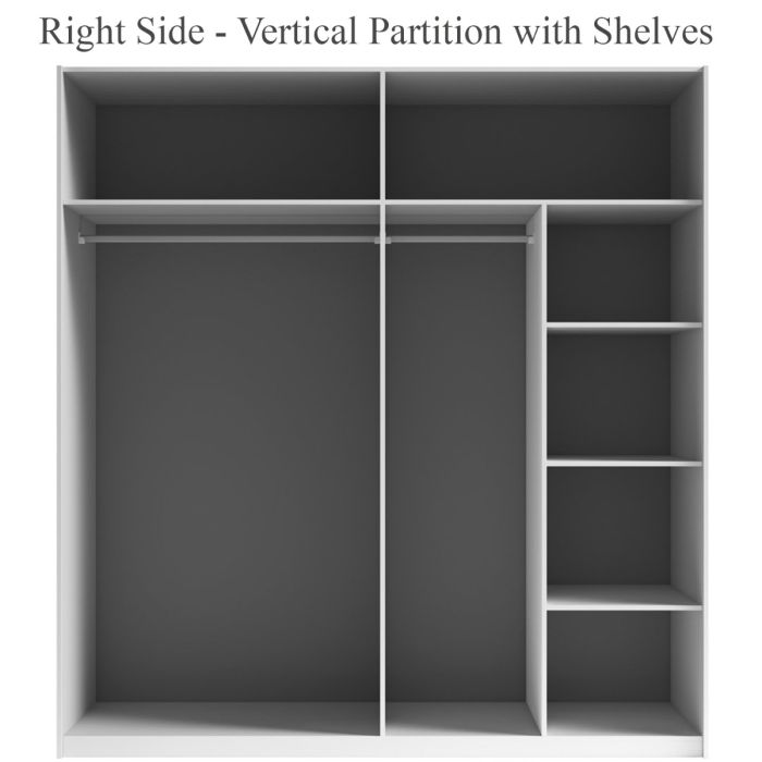 Morocco Sliding 2 Door Mirror White High Gloss Wardrobe - 200cm