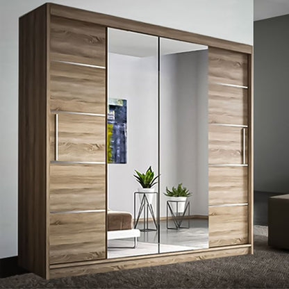 Lisbane Oak Sliding Door Wardrobe - 150cm,180cm and 203cm