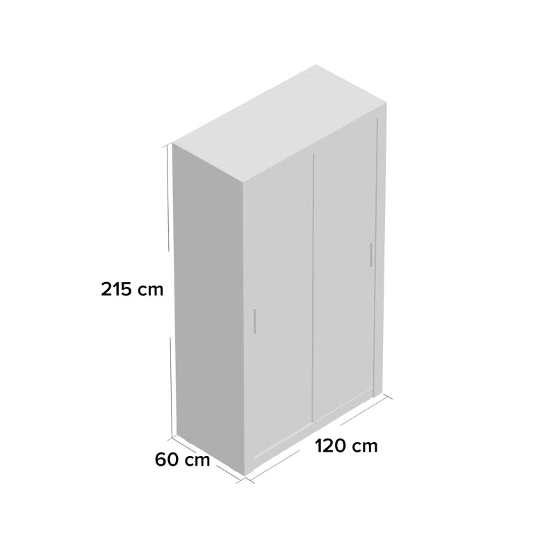 Hallum Sliding 2 Door Wardrobe - Oak Shetland