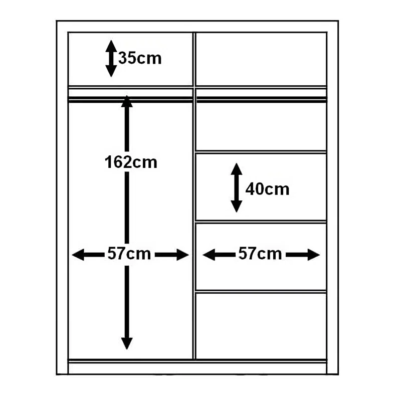 Hallum Sliding 2 Door Wardrobe - White