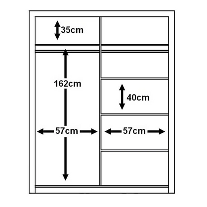 Hallum Sliding 2 Door Wardrobe - White