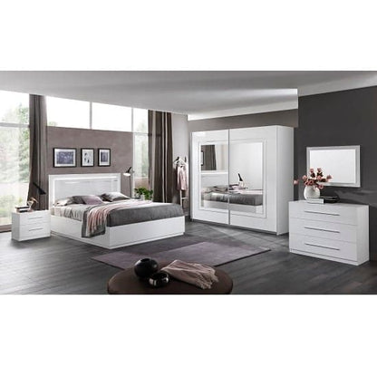 Abby Mirrored Sliding Wardrobe In White High Gloss With 2 Doors