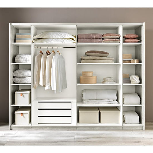 Abby Large 2 Mirrored Doors Wooden Wardrobe In White