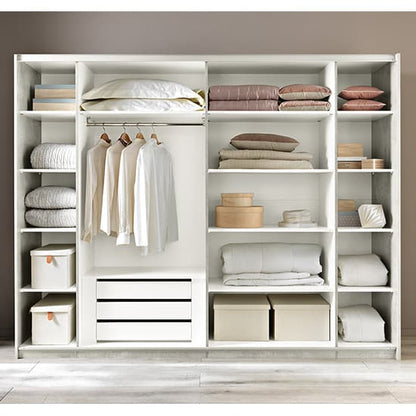 Abby Large Wooden Sliding Door Wardrobe In White