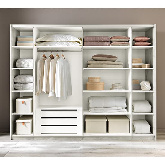 Abby Sliding Large Wardrobe In Grey Marble Effect Gloss