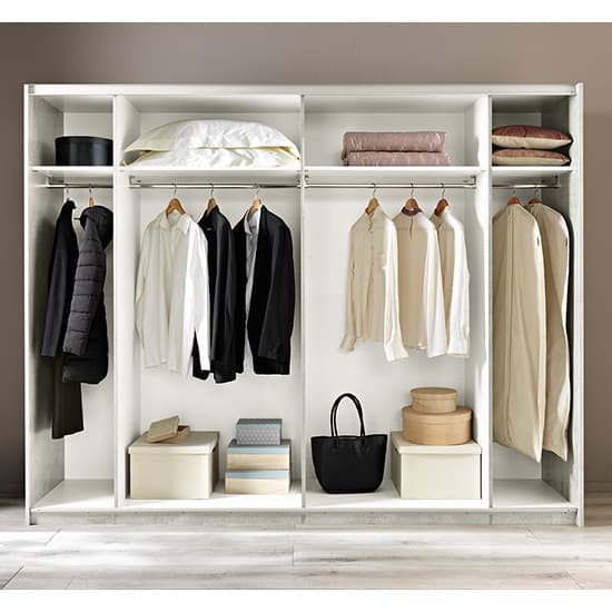 Abby Wooden Large Sliding Door Wardrobe In White