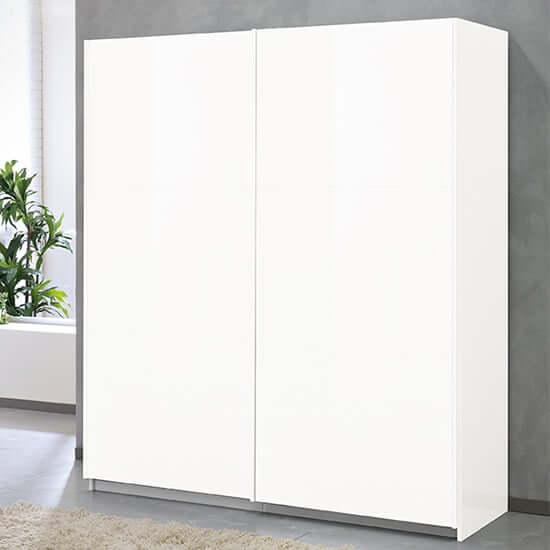 Abby Wooden Large Sliding Door Wardrobe In White