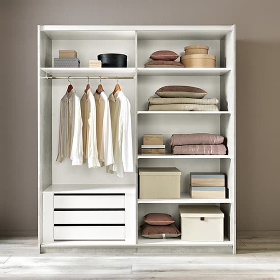 Abby Wooden Sliding 2 Door Wardrobe In White