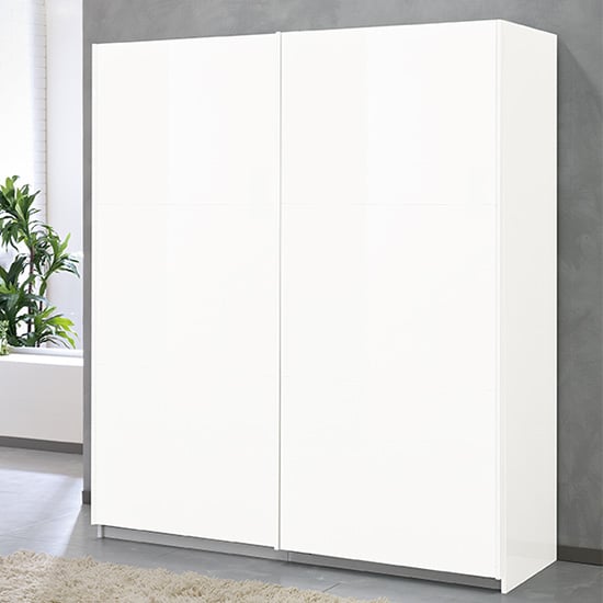 Abby Wooden Sliding 2 Door Wardrobe In White