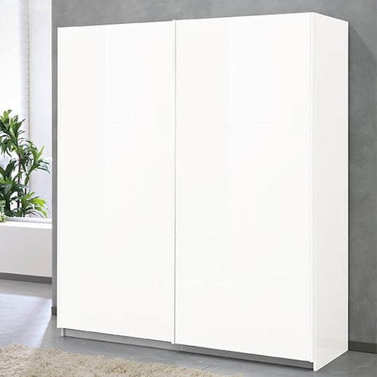Abby Wooden Sliding 2 Door Wardrobe In White