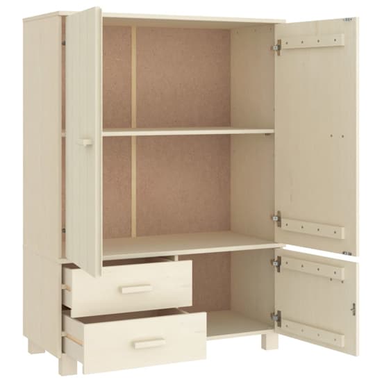 Abril Pinewood Wardrobe With 3 Doors 2 Drawers In Honey Brown
