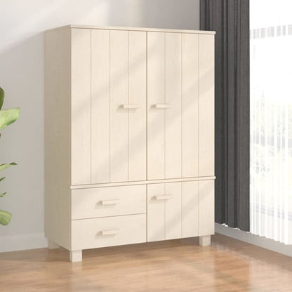Abril Pinewood Wardrobe With 3 Doors 2 Drawers In Honey Brown