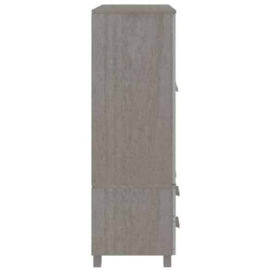 Abril Pinewood Wardrobe With 3 Doors 2 Drawers In Light Grey