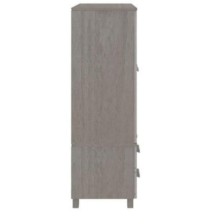 Abril Pinewood Wardrobe With 3 Doors 2 Drawers In Light Grey