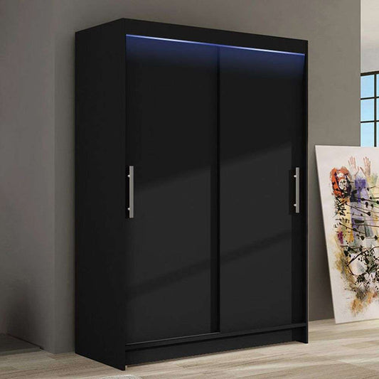 Agatha I 120cm Sliding 2 Door Wardrobe Black
