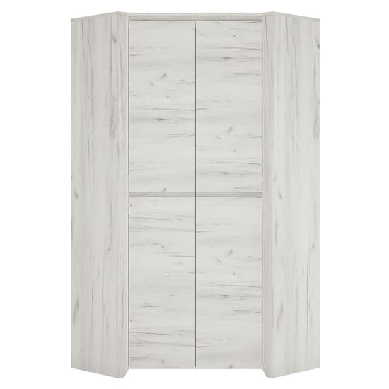 Alink Corner Wooden 2 Doors Wardrobe In White