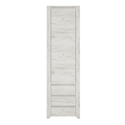 Alink Wooden Wardrobe 1 Door Tall Narrow In White Craft Oak