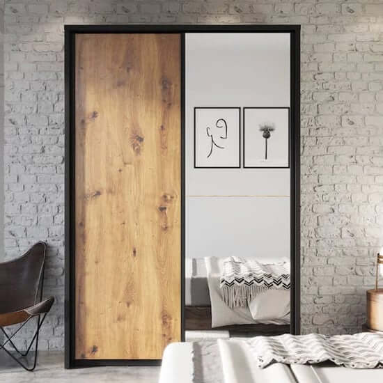 Aliso Large 2 Door Sliding Wardrobe | Artisan Oak | Rustic Modernity | Furco