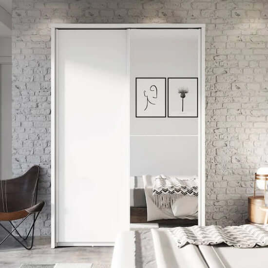 Aliso Large 2 Door Sliding Wardrobe | Matt White | Bright & Spacious | Furco