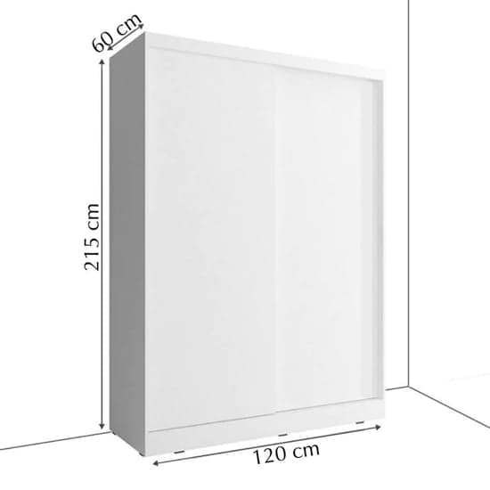 Aliso Wardrobe With Mirror Sliding 2 Doors In Shetland Oak