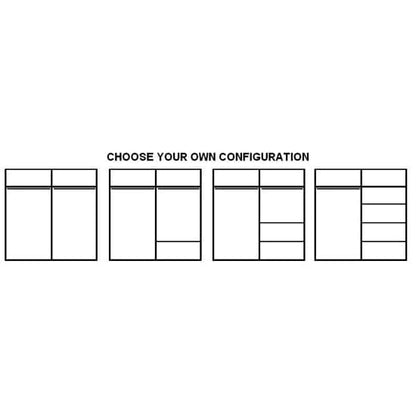 Aliso Wardrobe With Mirrored Sliding 2 Doors In Matt Grey