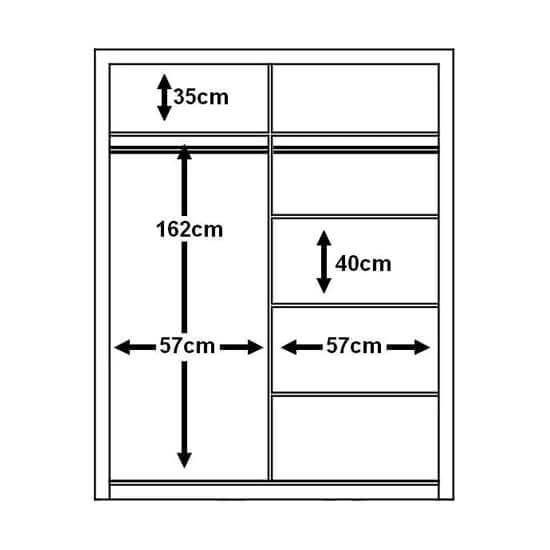 Aliso Wardrobe With Mirrored Sliding 2 Doors In Matt White
