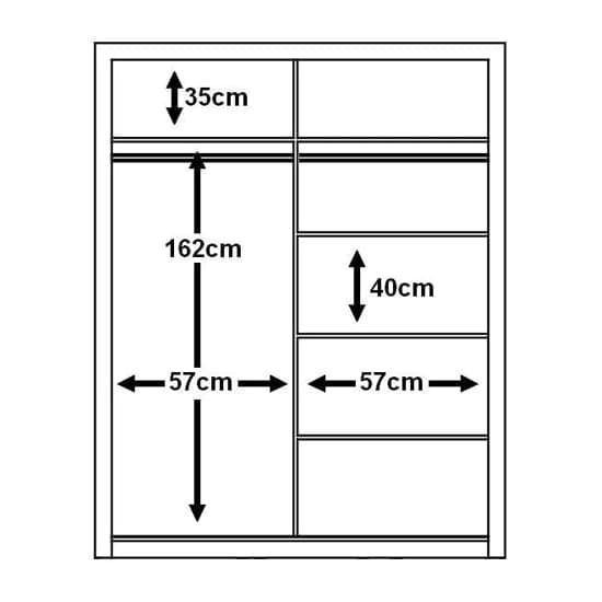 Aliso Wardrobe With Sliding 2 Doors In Matt Grey