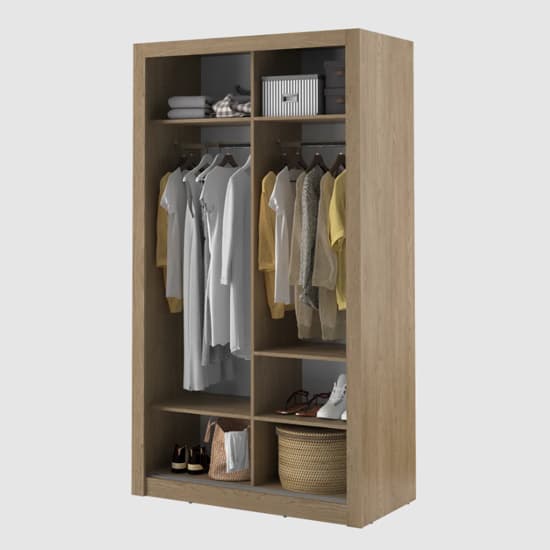 Aliso Wardrobe With Sliding 2 Doors In Shetland Oak