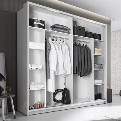 Allen Large Wardrobe With Sliding 2 Doors In Matt White