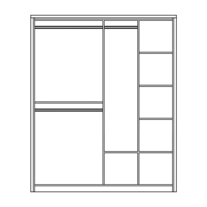 Allen Medium Sliding Wardrobe | 2 Doors in Matt Grey | Modern Elegance | Furco